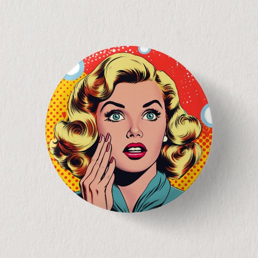 Pop-Art inspiriertes Abzeichen, Anstecknadel, lust Button (Vorderseite)