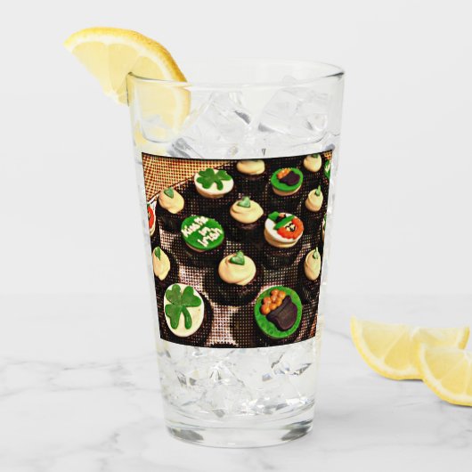 Pop Art Irish Cupcakes Glas (Vorderseite Ice)