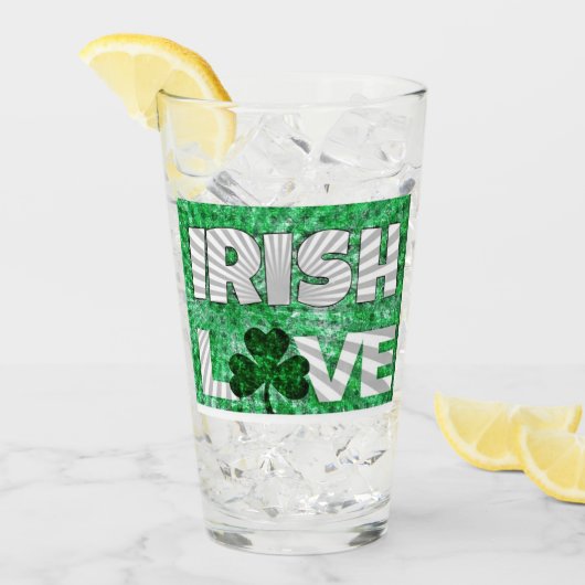 Pop Art Irish Liebe Glas (Vorderseite Ice)