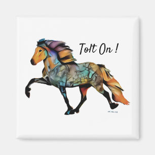 Pop-Art-Isländerpferd Magnet