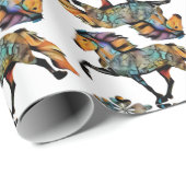 Pop Art Isländisch Horse Wrapping Paper Geschenkpapier (Rolleneckpunkt)