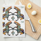 Pop Art Islandpferd  Geschirrtuch (Viertel Falte)