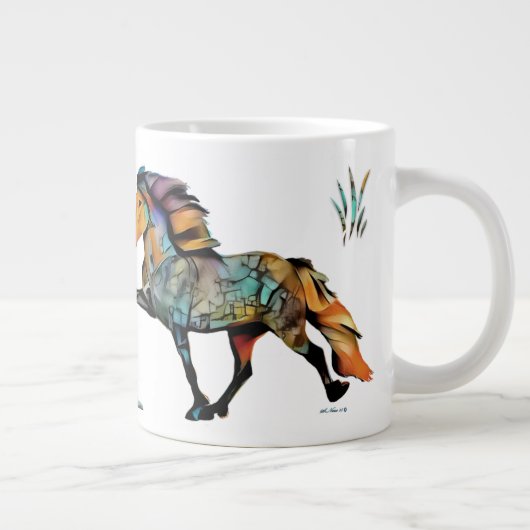 Pop Art Islandpferd Jumbo-Tasse (Rechts)