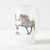 Pop Art Islandpferd Mattglas Bierglas (VorderseiteRechts)