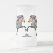 Pop Art Islandpferd Mattglas Bierglas (Mittel)