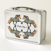 Pop Art Islandpferd Metall Brotdose (Rückseite)