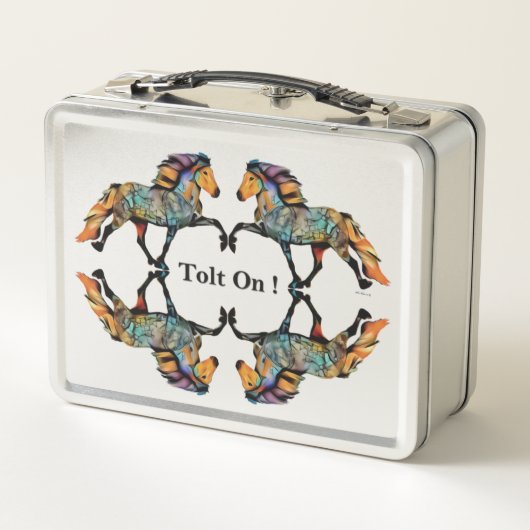 Pop Art Islandpferd Metall Brotdose (Rückseite)