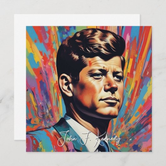 Pop Art Jack JFK John F. Kennedy Einladung (Vorne/Hinten)