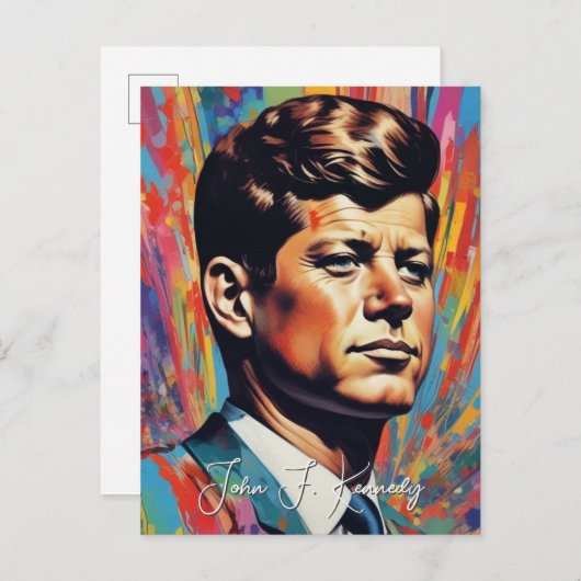 Pop Art Jack JFK John F. Kennedy Einladungspostkarte (Vorne/Hinten)