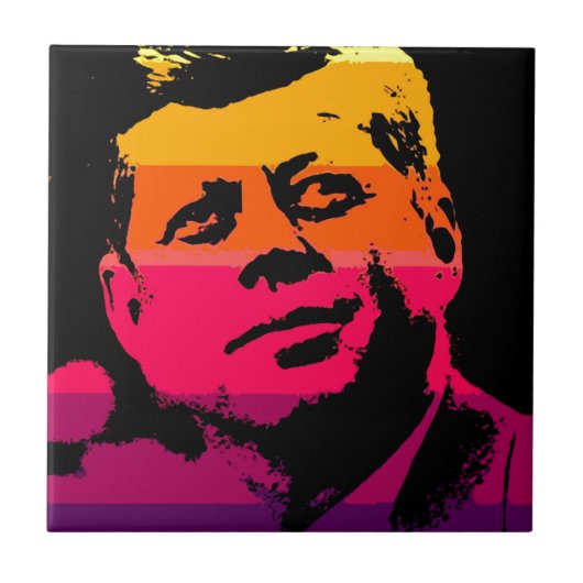 Pop Art Jack JFK John F. Kennedy Fliese (Vorderseite)