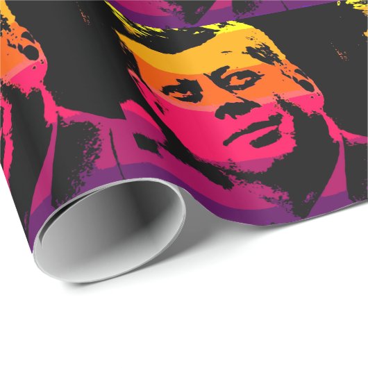 Pop Art Jack JFK John F. Kennedy Geschenkpapier (Rolleneckpunkt)