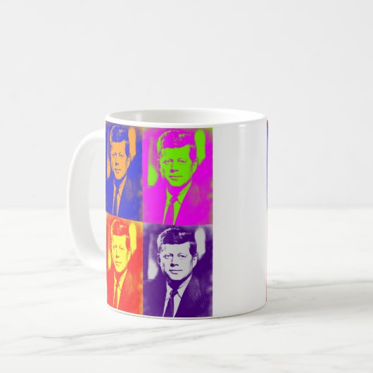 Pop Art Jack JFK John F. Kennedy Kaffeetasse (Vorderseite Links)
