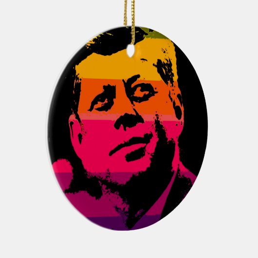 Pop Art Jack JFK John F. Kennedy Keramik Ornament (Rechts)