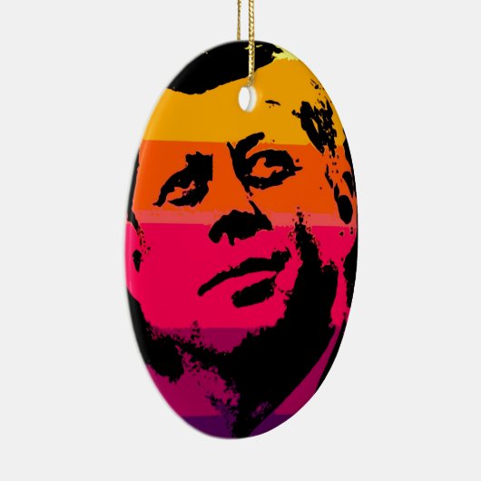 Pop Art Jack JFK John F. Kennedy Keramik Ornament (Rechts)