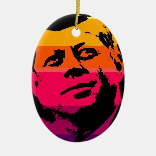 Pop Art Jack JFK John F. Kennedy Keramik Ornament (Vorne)