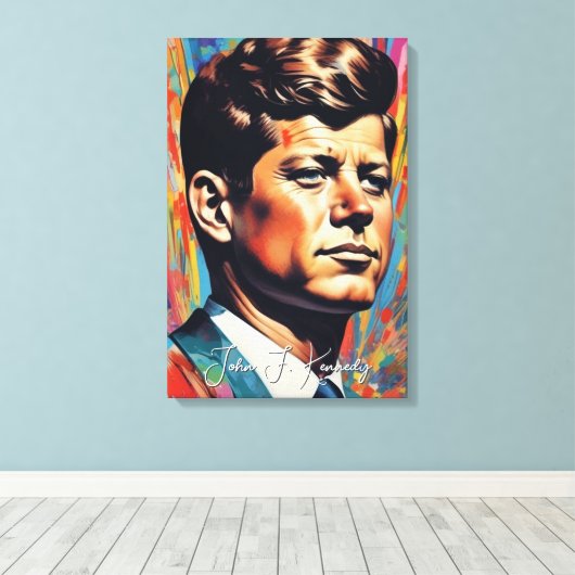 Pop Art Jack JFK John F. Kennedy Leinwanddruck (Insitu (Holzboden))