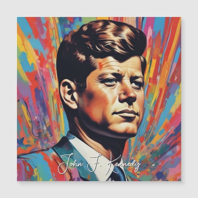 Pop Art Jack JFK John F. Kennedy Magnetkarte (Vorderseite)