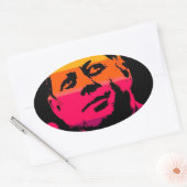 Pop Art Jack JFK John F. Kennedy Ovaler Aufkleber (Umschlag)