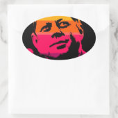 Pop Art Jack JFK John F. Kennedy Ovaler Aufkleber (Tasche)