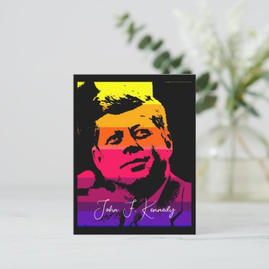 Pop Art Jack JFK John F. Kennedy Postkarte (Stehend Vorderseite)