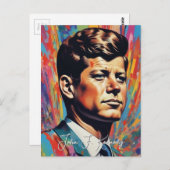 Pop Art Jack JFK John F. Kennedy Postkarte (Vorne/Hinten)