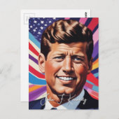 Pop Art Jack JFK John F. Kennedy Postkarte (Vorne/Hinten)