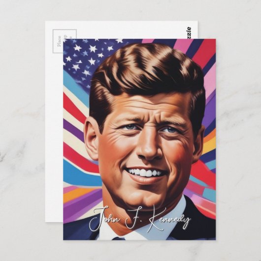 Pop Art Jack JFK John F. Kennedy Postkarte (Vorne/Hinten)