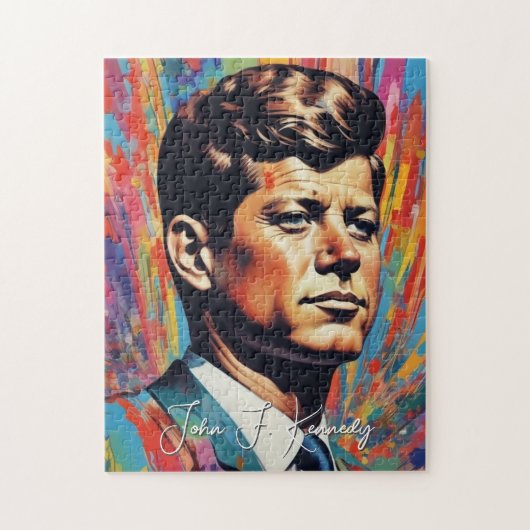 Pop Art Jack JFK John F. Kennedy Puzzle (Vertikal)