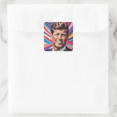 Pop Art Jack JFK John F. Kennedy Quadratischer Aufkleber (Tasche)
