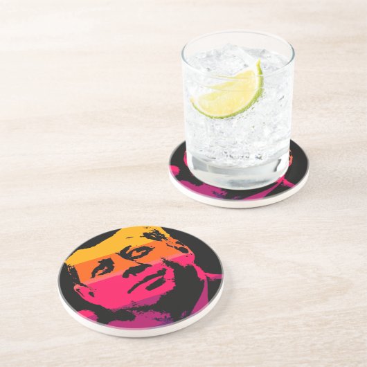 Pop Art Jack JFK John F. Kennedy Sandstein Untersetzer (Seite)