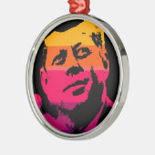 Pop Art Jack JFK John F. Kennedy Silbernes Ornament (Links)