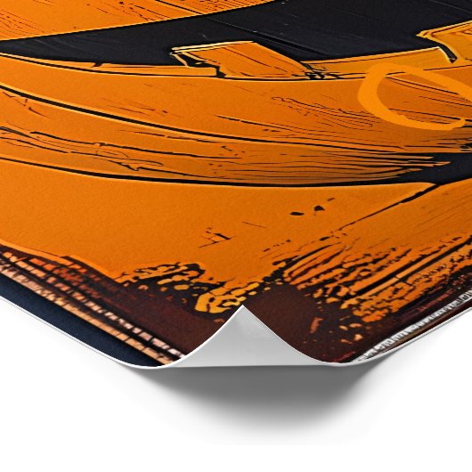 Pop Art Jack-o'-Lantern Grid Halloween Art Poster (Ecke)