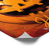 Pop Art Jack-o'-Lantern Grid Halloween Poster (Ecke)