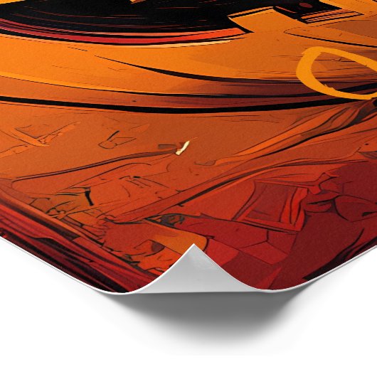 Pop Art Jack-o'-Lantern Grid Halloween Poster (Ecke)