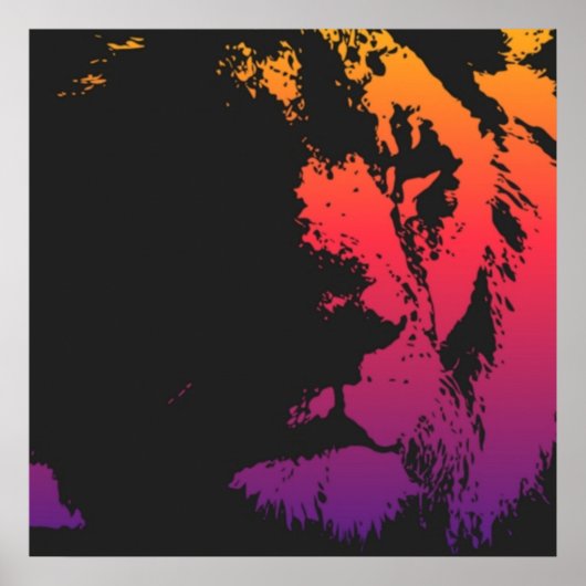 Pop Art Jamaica Rastafarian Lion Poster (Vorne)