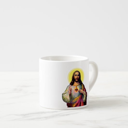Pop Art Jesus Christus Espressotasse (Vorderseite Rechts)