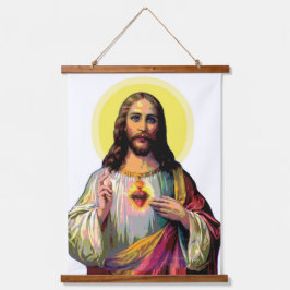 Pop Art Jesus Christus Wandteppich Mit Holzrahmen