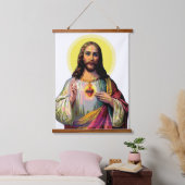 Pop Art Jesus Christus Wandteppich Mit Holzrahmen (Schlafzimmer)