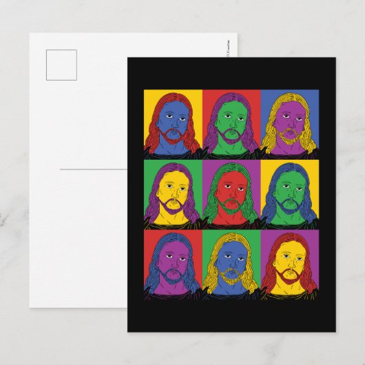 Pop Art Jesus Postkarte (Vorne/Hinten)