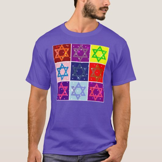 POP ART JEWISH STARS - HANUKAH GIFTS - ISRAEL JETZ T-Shirt (Vorderseite)