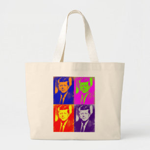 Pop Art JFK John F. Kennedy Jumbo Stoffbeutel