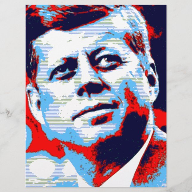 Pop Art JFK John F. Kennedy Red Blue (Vorderseite)