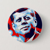 Pop Art JFK John F. Kennedy Red Blue Button (Vorderseite)