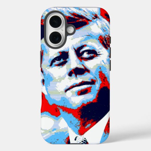 Pop Art JFK John F. Kennedy Red Blue Case-Mate iPhone Hülle (Rückseite)