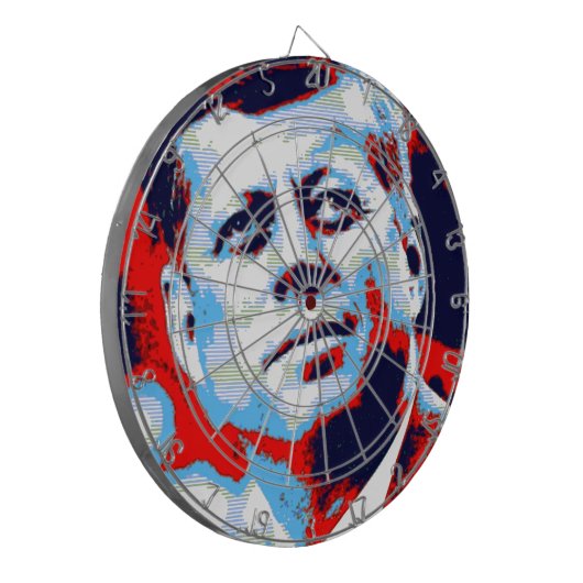 Pop Art JFK John F. Kennedy Red Blue Dartscheibe (Vorderseite Links)