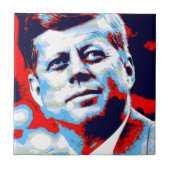 Pop Art JFK John F. Kennedy Red Blue Fliese (Vorderseite)
