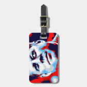 Pop Art JFK John F. Kennedy Red Blue Gepäckanhänger (Vorderseite vertikal)