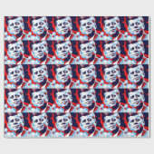 Pop Art JFK John F. Kennedy Red Blue Geschenkpapier (Flach)