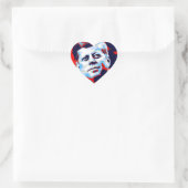 Pop Art JFK John F. Kennedy Red Blue Herz-Aufkleber (Tasche)