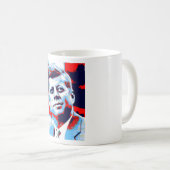 Pop Art JFK John F. Kennedy Red Blue Kaffeetasse (VorderseiteRechts)
